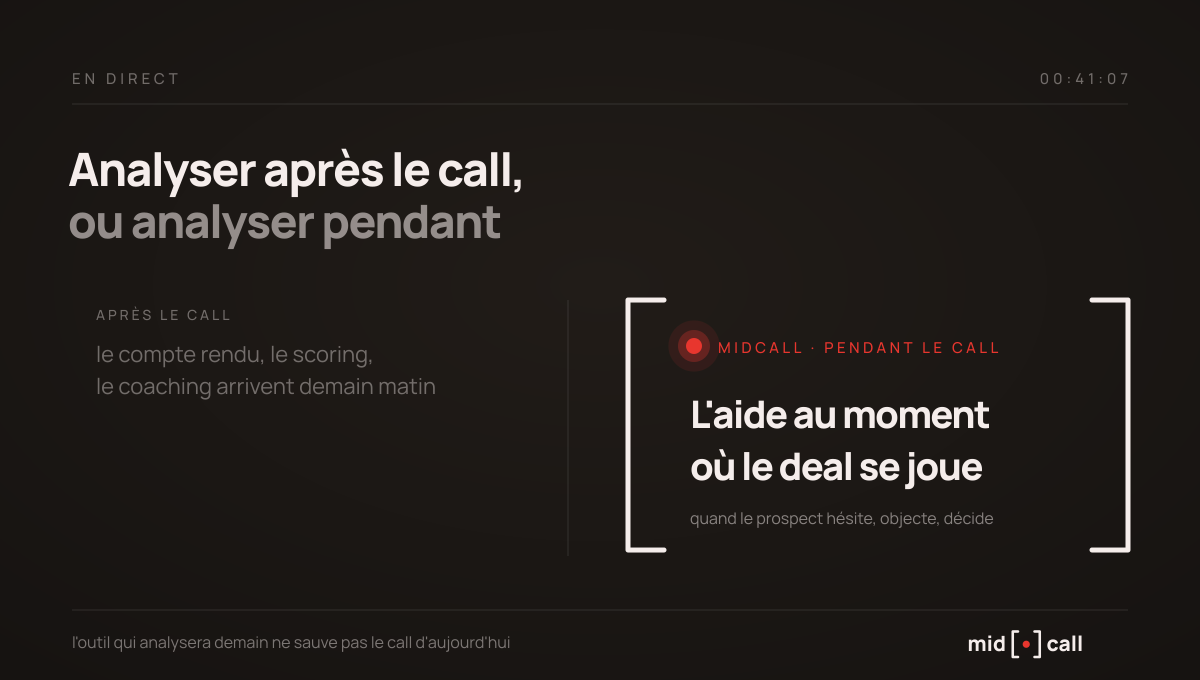 Enregistrer et analyser après le call, contre analyser pendant