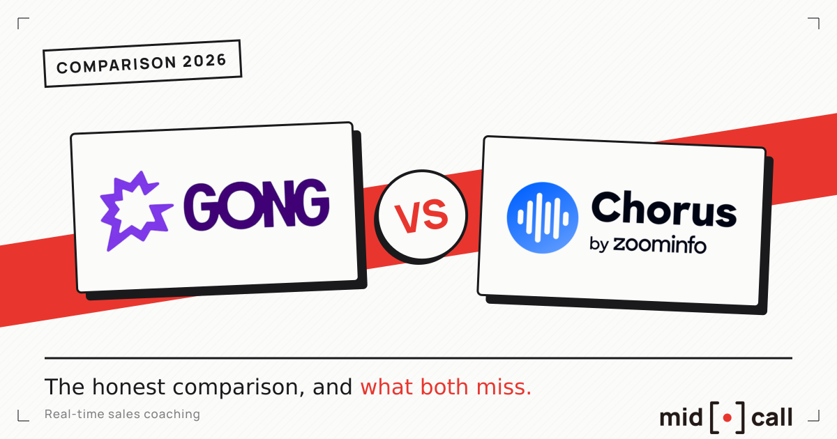 Gong vs Chorus, 2026 comparison by Midcall